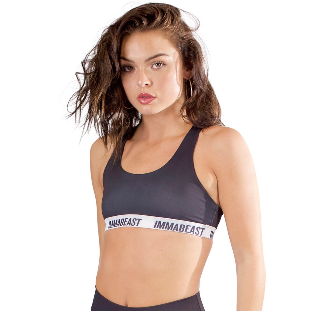 White Stripe Sports Bra